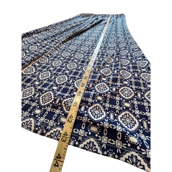 HALO Wide Leg Pull On Pants Women's Blue White Geometric Stretchy Waist Boho XL - Picture 8 of 13